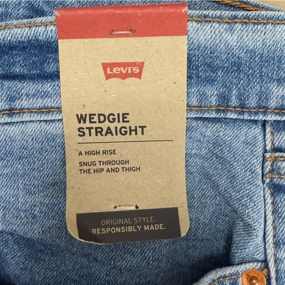 NEW Levis Wedgie Straight Jeans Plus 24W High Rise Button Fly Distressed Levi’s - Picture 10 of 15
